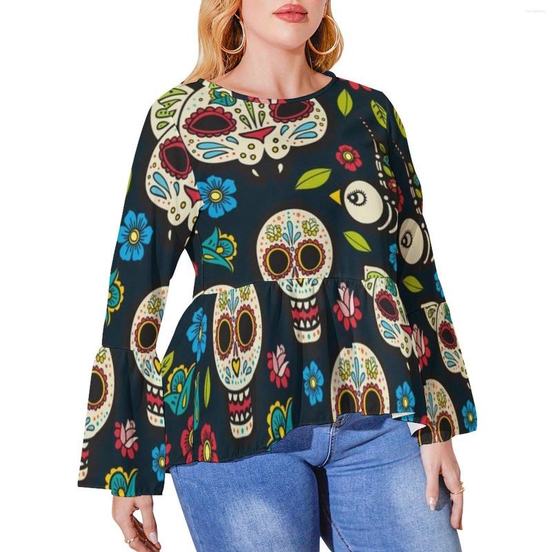 

Shirt Halloween Day Of The Dead S Mexican Traditional Celebrates Skulls Street Style Print Top Tees Plus Size 5XL 6XL, Style-13