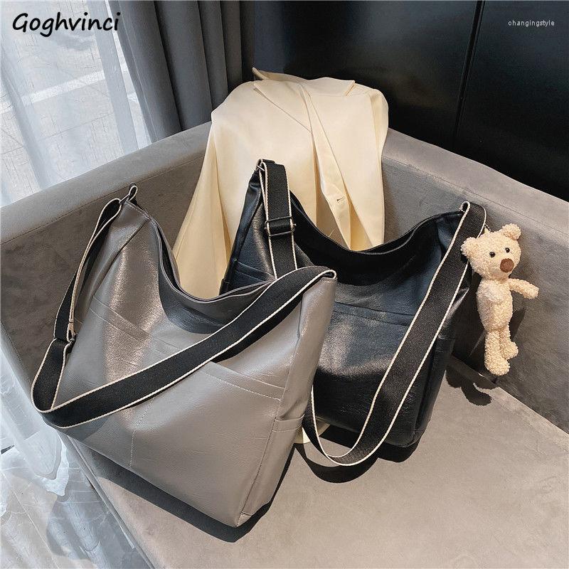 

Evening Bags Shoulder Women Solid Color Large Capacity All-match Crossbody Soft Autumn Travel Shopping Tote Korean Ulzzang Ins, Black