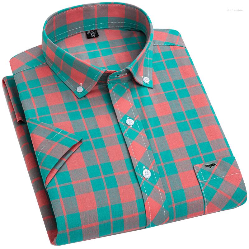 

Men's Casual Shirts Cotton Men's Striped Shirt Summer Style Social Plaid High Quality Short Sleeve Male, Lc88