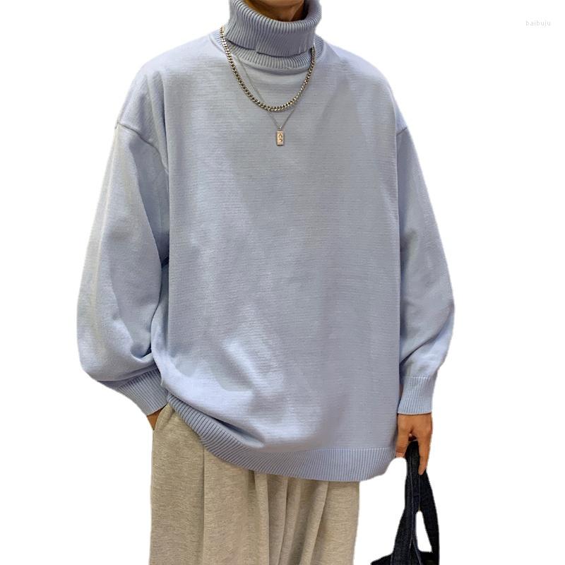 

Men's Sweaters Style Men's Simple Versatile High Collar Solid Color Casual Underlay Knitwear Long Sleeve Sweater, Light grey