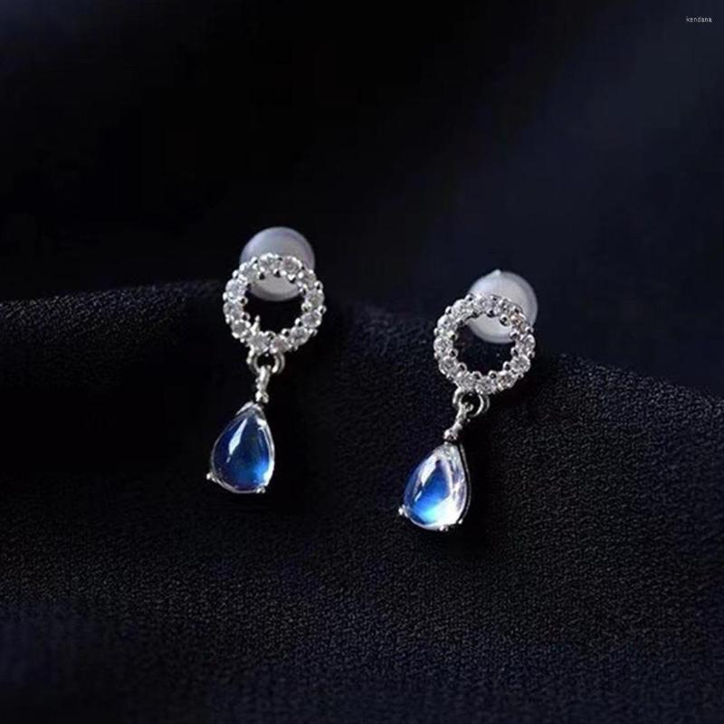 

Stud Earrings Engagement Wedding Earrrings 925 Sterling Silver Tear Cut Natural Moonstone Women's For Gift