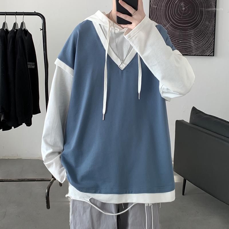 

Men's T Shirts 2022 Autumn Spring Fashion Oversize White Blue Tshirt Men's Long Sleeve Casual Hip Hop Streetwear T-Shirt For Man Top, Cx2105 4