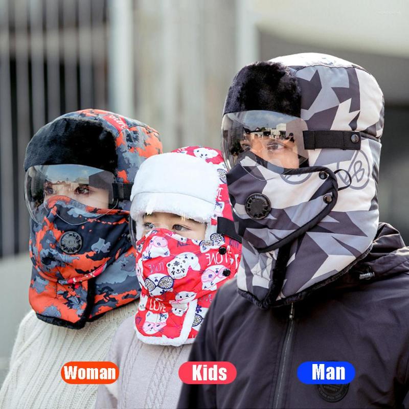 

Motorcycle Helmets Autumn And Winter Thickened Hat Warm Masked Outdoor Cycling Mask Goggles Anti-fog Riding Windproof For Kids Adults, Kid-spider blue