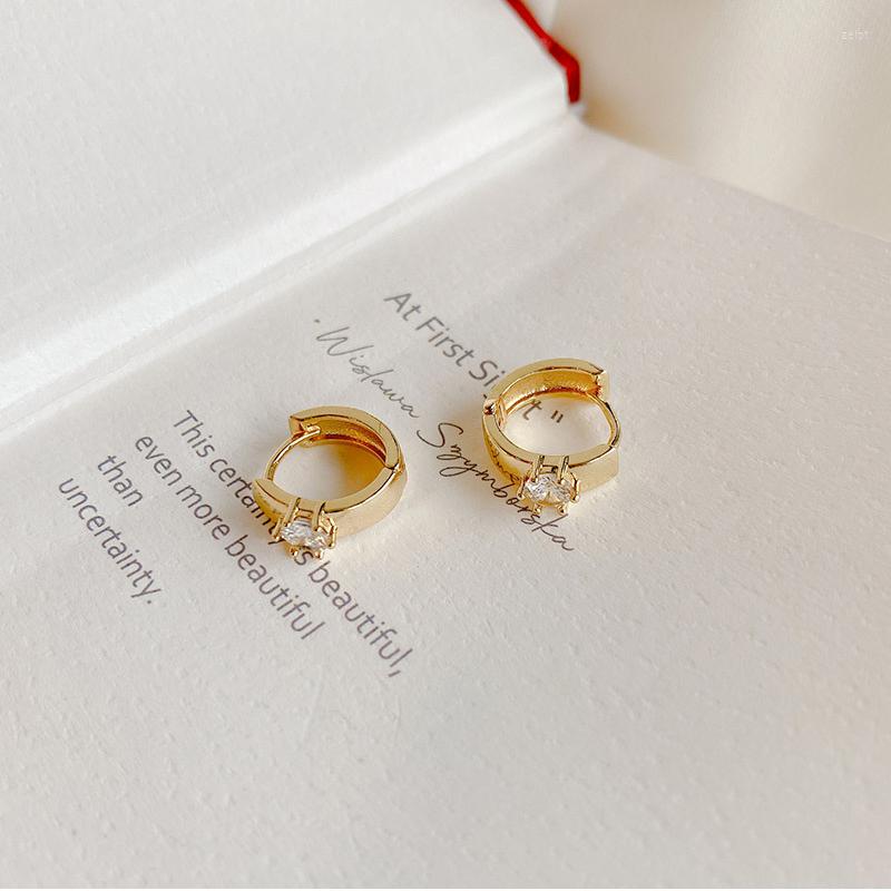 

Hoop Earrings WTLTC Shiny Cubic Zirconia Small Round For Women Delicate Tiny Charms Hoops French Stylish Ear Huggie