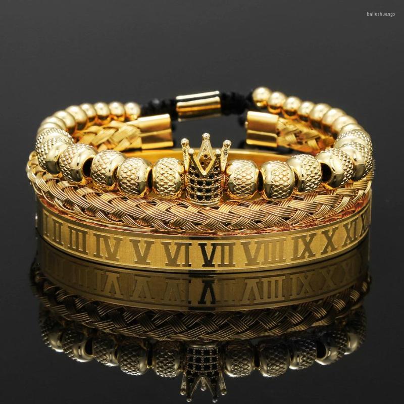 

Strand Fashion Retro Versatile Crown Weave Bracelet Set Simple Letter Stainless Steel Male Wholesale