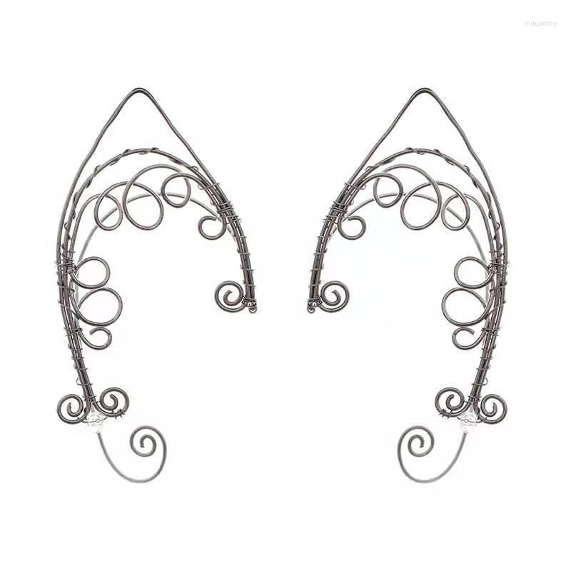 

Backs Earrings Retro Winding Elf Ear Cuffs Pearls Clip-on Wing Sleeve Wrap Without Piercing For Bride Women Earcuff Jewelry