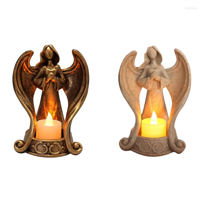 

Candle Holders Angel Statue Tealight Holder Vintage Light Memorial Gifts For Home Wedding Church