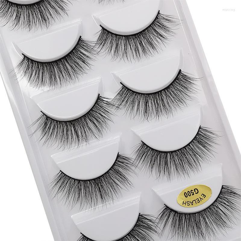 

False Eyelashes Lashes 5 Pairs 3D Faux Mink Fluffy Soft Wispy Volume Natural Long Eye Reusable Eyelashs Makeup