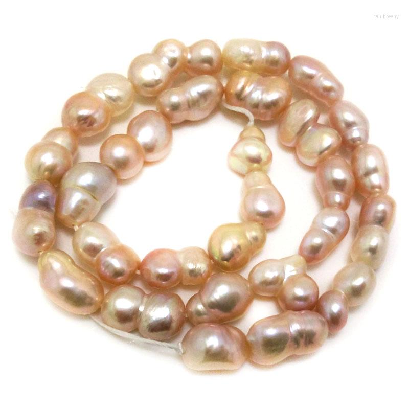 

Choker 16 Inches 9-10mm Natural Lavender Freshwater Baroque Peanut Shaped Pearl Loose Strand