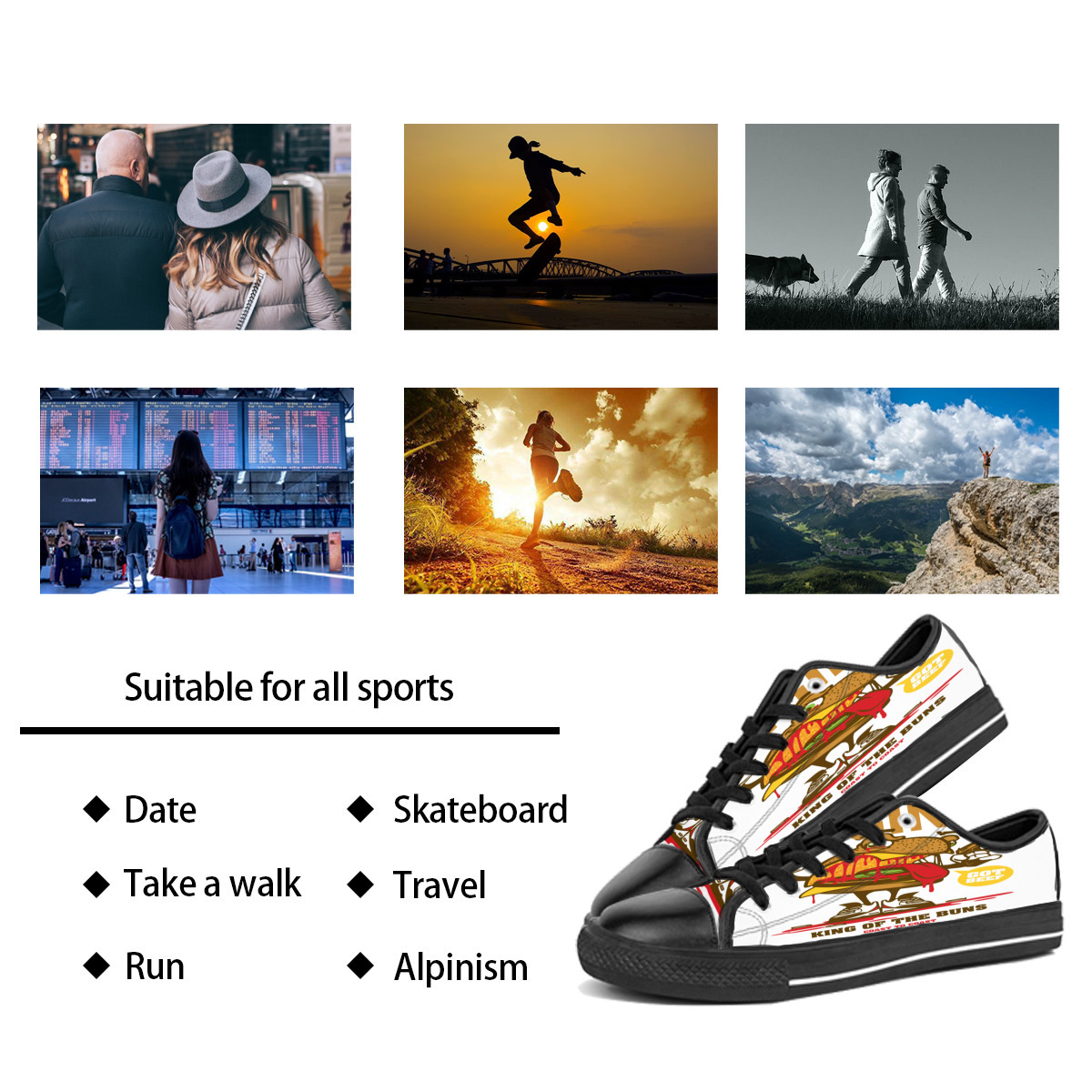 

Custom shoes Classic Canvas Low cut Skateboard casual triple black Accept customization UV printing low mens womens sports sneakers Breathable color 59, Notice