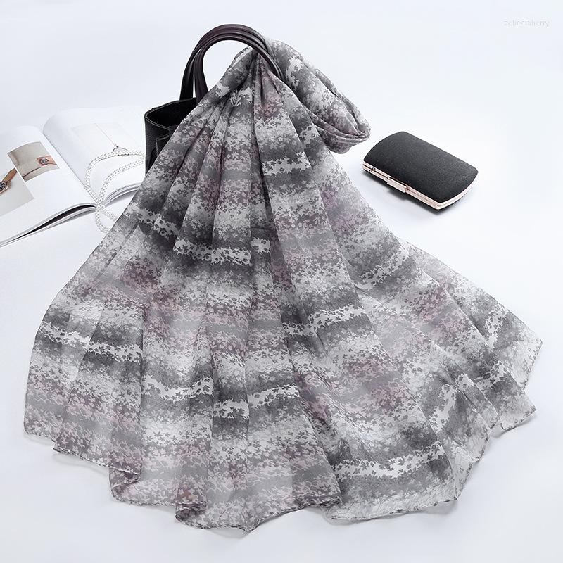 

Scarves 2022 Soft Small Floral Print Shawls Wrap Flower Voile Scarf Hijab 7 Color