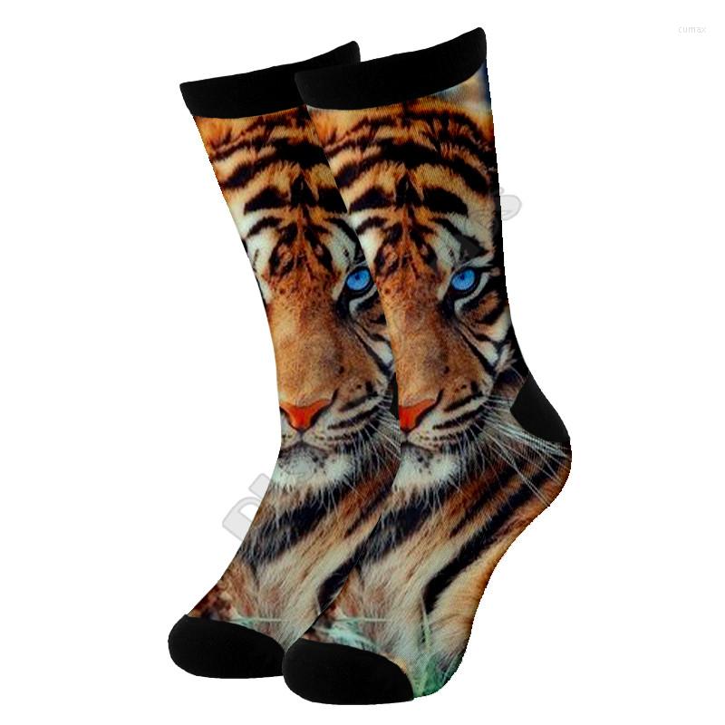 

Men's Socks Tiger High 3d Printed Men For Women Funny Fashion Long 01