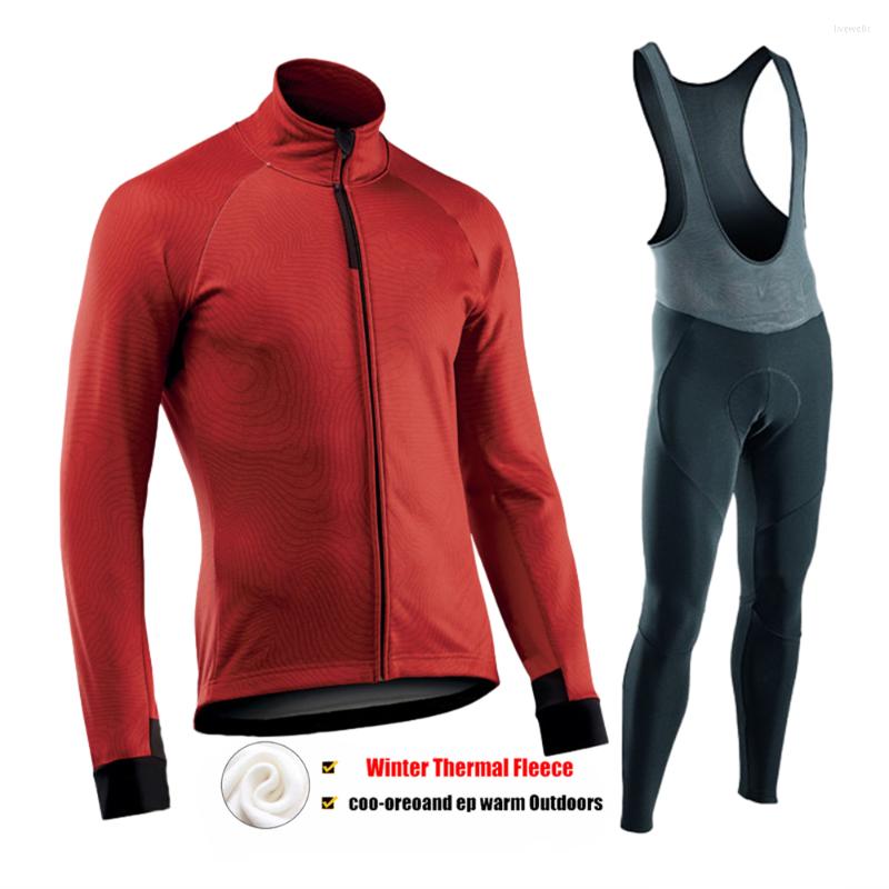 

Racing Sets 2023 Red Winter Mens Long Sleeve Maillot Ropa Ciclismo Thermal Fleece Bike Cycling Jersey Set MTB Bicycle Clothing Wear, 23-8