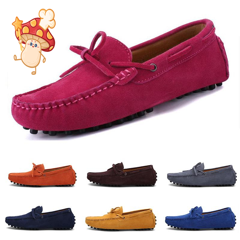 

Casual Shoes Man Overshoes New Fashion Mens Leather British Style Spring Couple Peas Scrub Men Drive Lazy Outdoor Comfortable Breathable Black Yellow