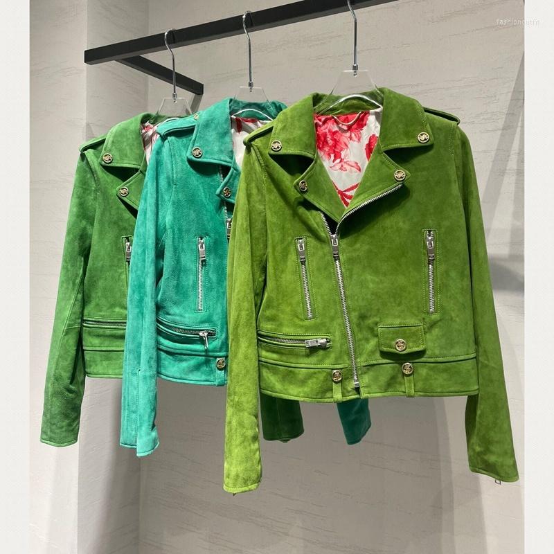 

Women's Leather 2023 Woman Coats Natural Sheepskin Fashion Female Real Diamonds Jackets H8027, Sky blue