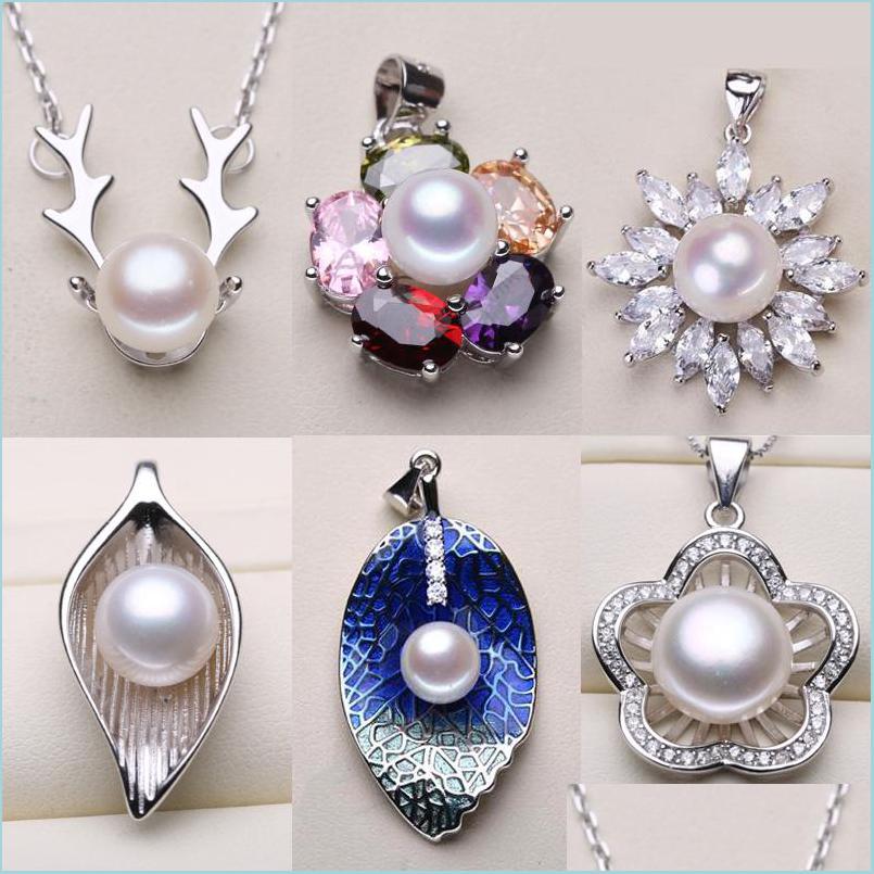 

Pendant Necklaces 20 Styles Pearl Pendant 925 Sier Necklace 610Mm Oblate Women Fashion Jewelry Wedding Gift Drop Delivery Necklaces P Dhhid