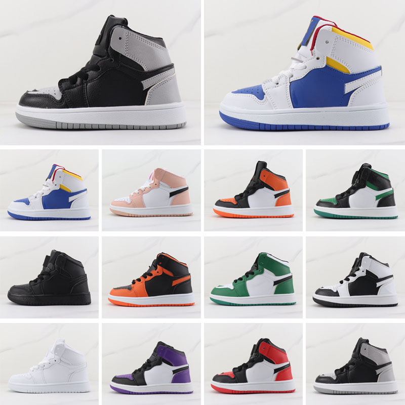 

Basketball Shoes Low 1 High OG 1s Men Dark Reverse Mocha Patent Bred Heritage Chicago University Blue Black White Kids Trainers, With socks