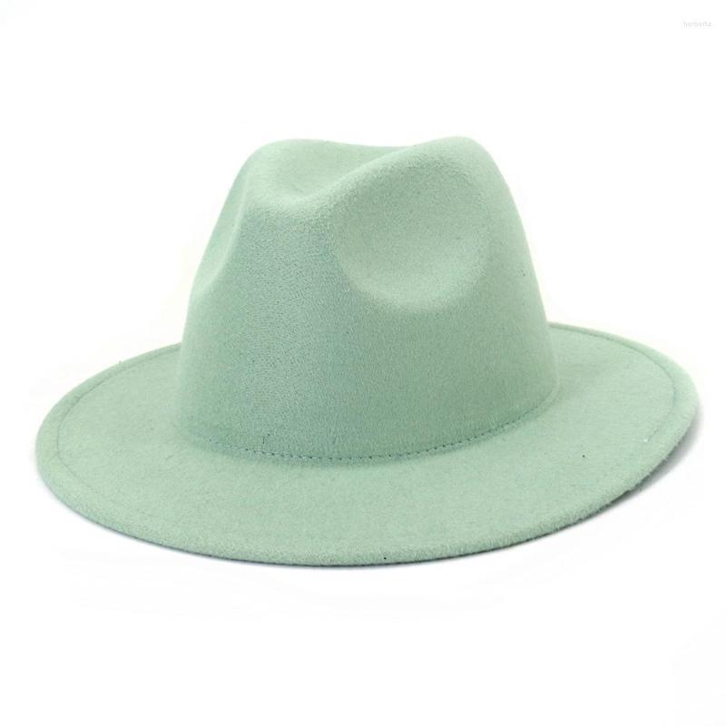 

Berets Sell Simple Unisex Colorful Solid Autumn And Winter Felt Fedora Hat For Women Casual Jazz Panama Caps
