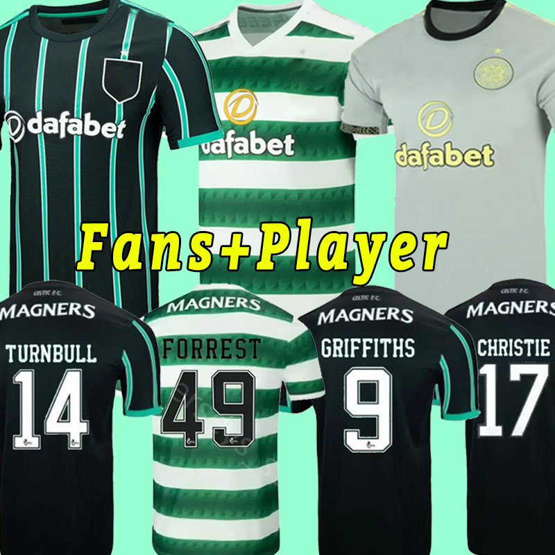 

22/23 Celtic Home FC Soccer Jerseys KYOGO JOTA AJETI Daizen Carter-Vickers 2022 2023 McGregor ABADA TURNBULL STARFELT 3RD Football Shirts Fans Player version, Third+patch