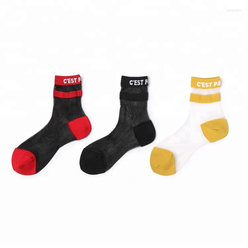 

Women Socks Stockings White Polyester Mesh Silk Ankle With Cotton Heel, A3