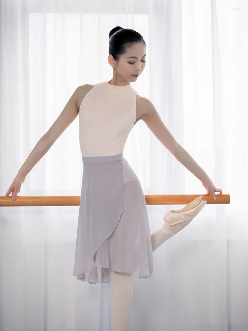 

Stage Wear 2022 Professional Adults Middle Long Chiffon Ballet Skirts Women Lyrical Soft Lace Up Dress Ballerina Dance Costumes, Lt pink only skirts