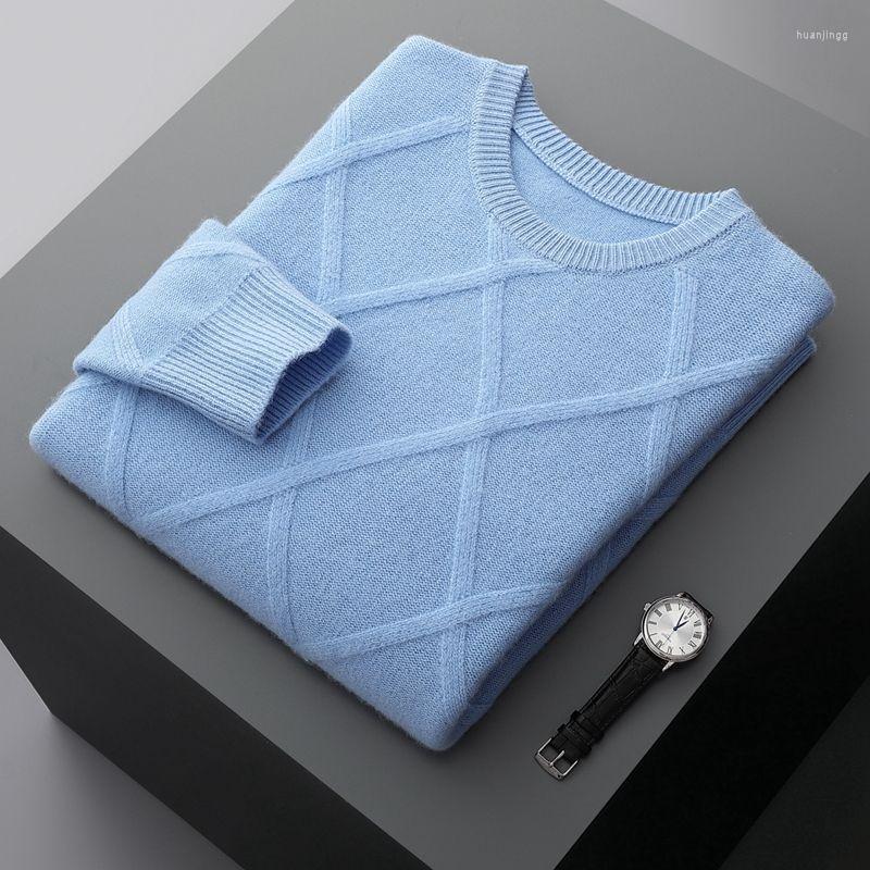 

Men's Sweaters Men 2023 Autumn Winter Fashion Round Neck Loose Jumpera Male Solid Color Casual Sweater Tops Thicken Warm Knitted L142, Qianlan
