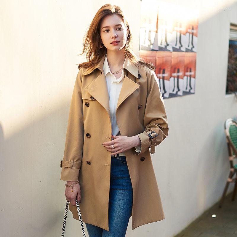 

Women's Trench Coats French Coat Women's Middle And Long Small Big Slim In The Summer Of 2022, Army green