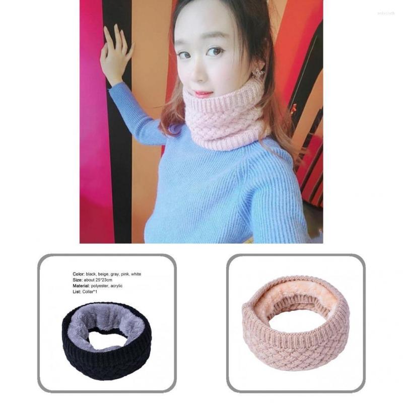 

Scarves Knitted Winter Collar Scarf Fashionable Thick Fleece Neck Warmer Skin-friendly Comfortable Elastic Knit