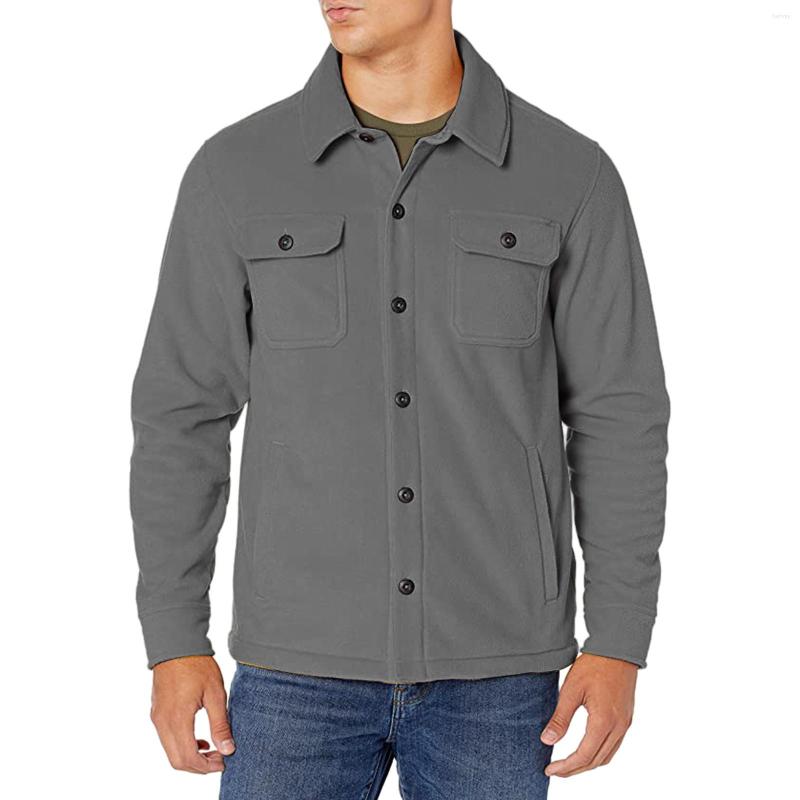 

Men's Jackets Light Outdoor Jacket Men Autumn And Winter Fashion Casual Solid Color Pocket Polar Fleece Long Rain Lightweight, Black