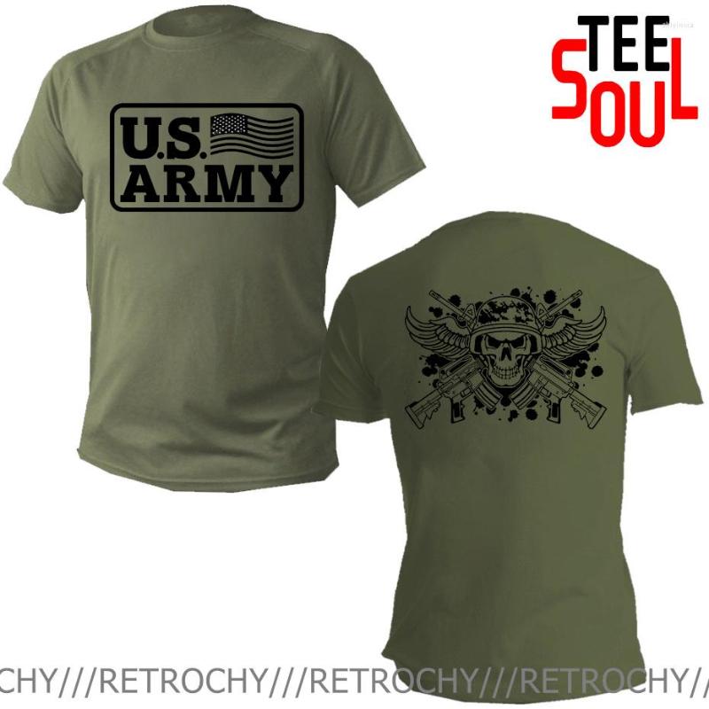 

Men's T Shirts Fashion Cool Men T-shirt Green Olive Military Usa Army Soldier Shirt Male Casual Cotton Hip Hop Tee Tops Harajuku Tshirt, No printing price