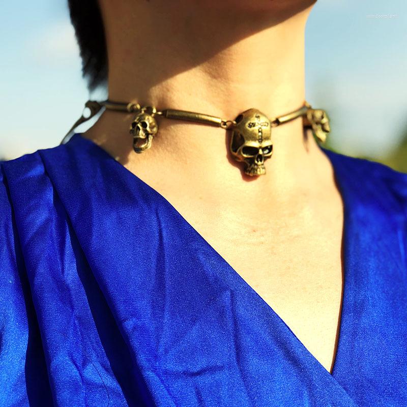 

Choker Crow Clavicle Chain Bird Skull Pagan Halloween Skeleton Necklace For Women Goth Jewelry On The Neck Wholesale Gift VGN036