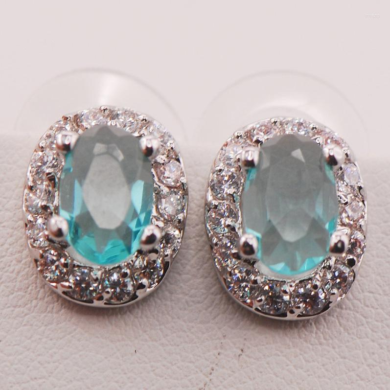 

Dangle Earrings Classic Crystal Fashion 925 Sterling Silver Simple Sparkling Ear Buckles For Women Jewelry Gift TE480