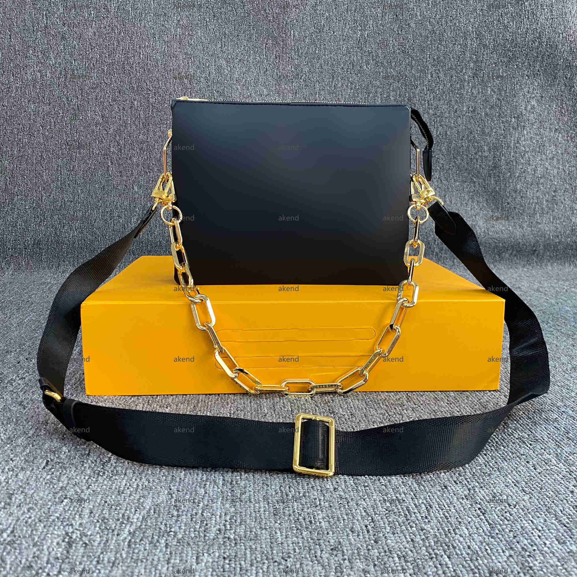 

Real Leather Lvity Shoulder Bags COUSSIN handbag high quality tote nylon Handbags Bestselling Designer Luxury wallet women Crossbody bag Hobo, Black