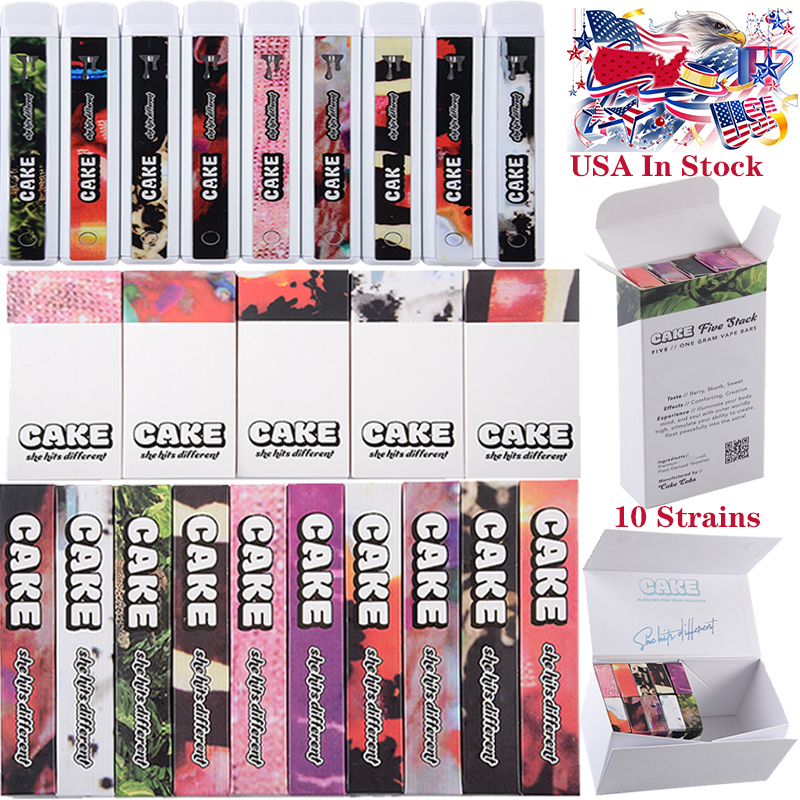 

USA Cake E Cigarette Rechargeable Disposable Vape Pen 1ml Starter Kit Vapes Cartridges Empty Oil Carts Device Pods Vaporizer Pod She Hit Different 280mah