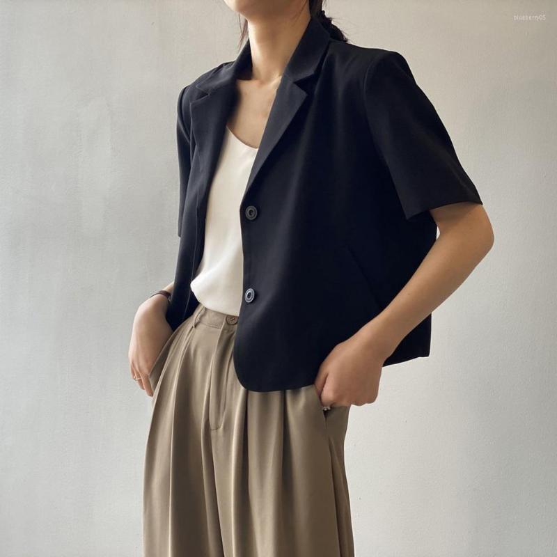 

Women' Suits Loose Versatile Short Sleeve Cool Thin Cropped Office Coat Female Clothing, Khaki