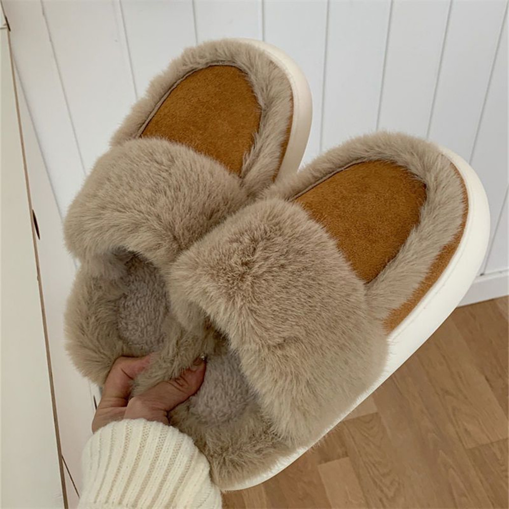 

Men's Cotton Slippers Thickened Simple Winter Fashion Indoor Home Soft Sole Floor Quiet Foot Massage, Brown