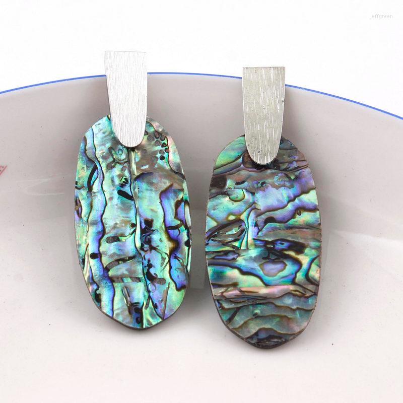 

Dangle Earrings ZWPON Fashion Oval Abalone Shell Drop Geometric Trendy Brand For Woman Jewelry