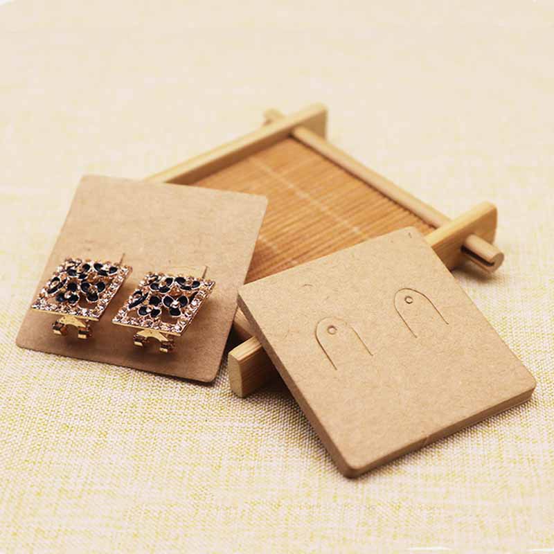

5x5cm Jewelry Cards for Packaging Display Selling Earring Kraft Paper Tag Gift Bag Box Packing