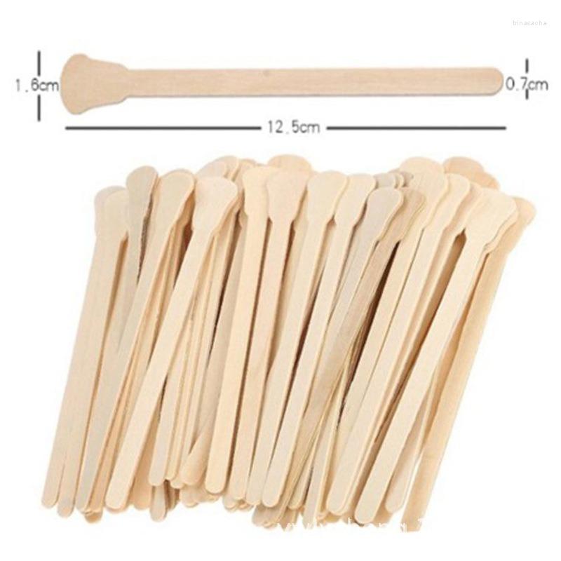 

Makeup Brushes 100pcs Waxing Sticks Smooth Tongue Depressor Face Eyebrows Disposable Hair Removal Applicator Spatulas Body Small Wooden