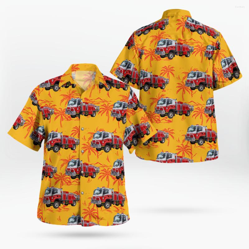 

Men' Casual Shirts 2022 3D Printing Fire Truck Hawaii Men Summer Short-sleeved Beach Shirt Oversize Camisa Masculina 5XL-151, 06