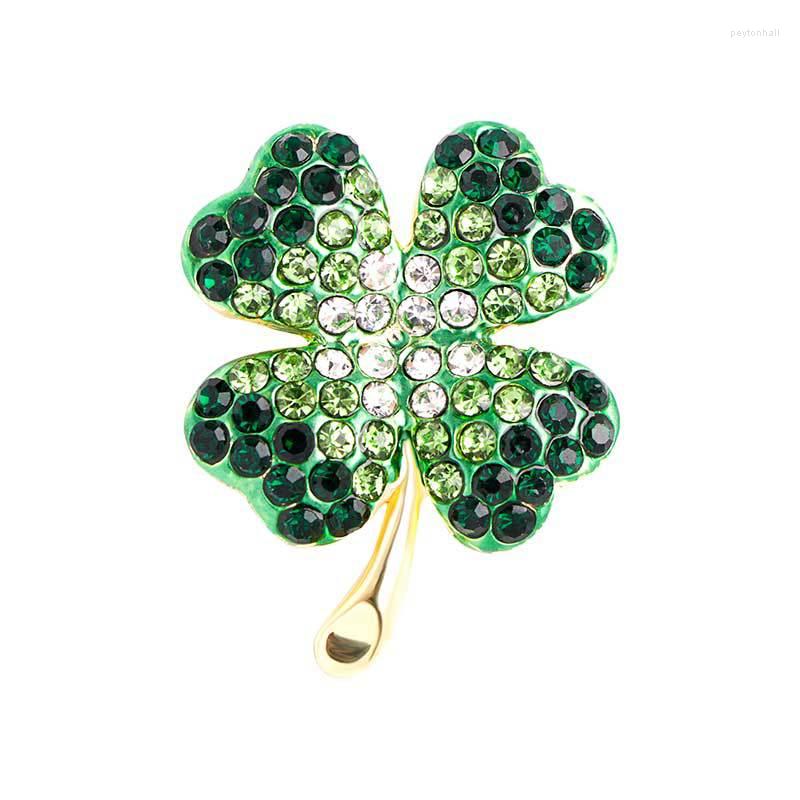

Brooches Japan And South Korea Personality Light Luxury Mini Brooch Rhinestone Net Red Female Anti-Glare Collar Buckle Four-Leaf Clover