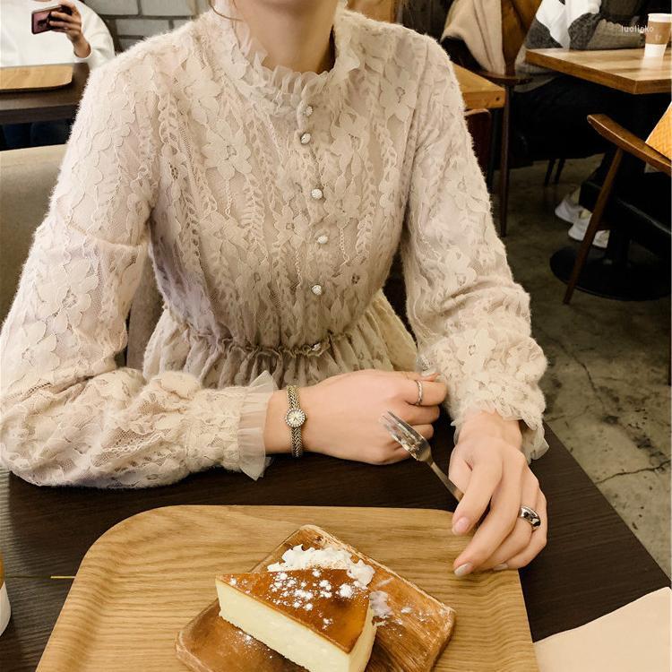 

Casual Dresses Women Spring Autumn Long Below The Knee Skirt Lace Dress Vestido De Mujer, Blue