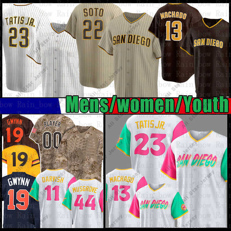 

Baseball Jerseys Juan Soto 23 Fernando Tatis Jr. Baseball Jersey 13 Manny Machado Yu Darvish Tony Gwynn Wil Myers Jake Cronenworth Eric Hosmer Trevor Hoffman, Mens(jiaoshi)