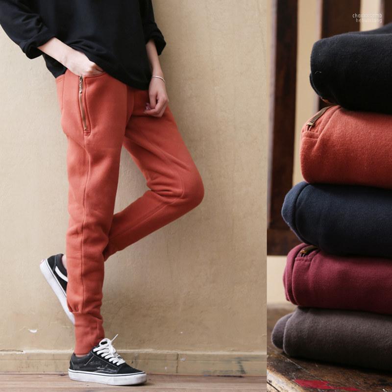 

Women's Pants Women's & Capris Winter Women Casual Elastic Waist Cotton Plus Velvet Harem Sweatpants Pantalon Femme Warm Long Trousers, Orange