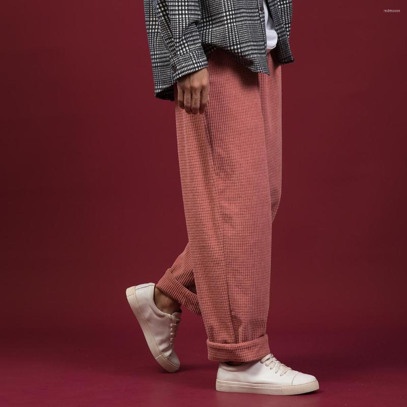 

Men's Pants Spring Autumn Chinese Style Corduroy Wide Harajuku Black Loose Plus Size Casual Straight Trousers Men Clothing