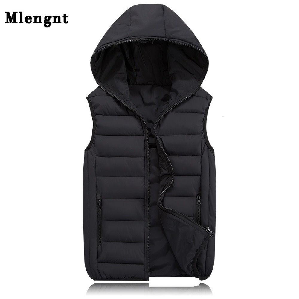 

Men' Vests Spring Autumn Sleeveless Jacket for Men Fashion Warm Hooded Male Winter Vest Light Plus Size Mens Work Waistcoat 221114, Blue vest