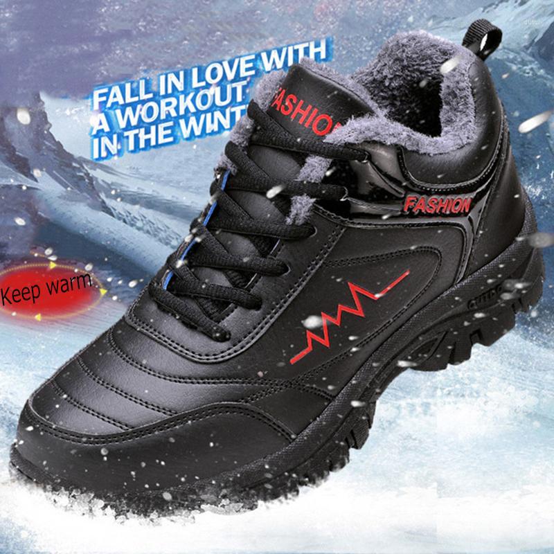

Boots Men Platform Winter Warm Fashion Sneakers Outdoor High Quality Snow Mens And Luxury Shoes Zapatos De Hombre, Black red