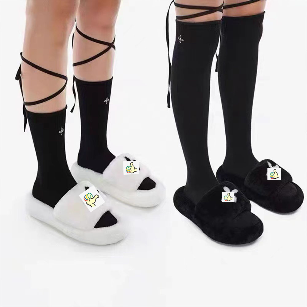 

Luxury brand designer 2022 fur integrated autumn and winter ladies wear classic lovely wool comfortable one word wool slippers outside home, Black