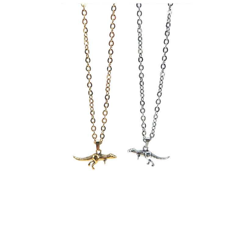 

Fashion stereoscopic mapusaurus pendant necklaces vintage punk stainless steel sweater chain necklaces jewelry wholesale