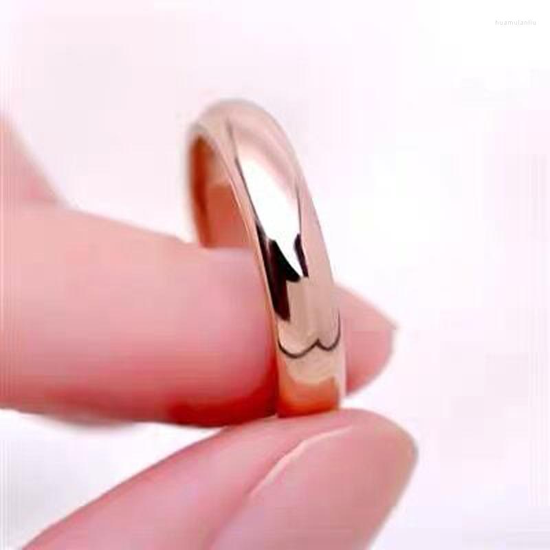 

Wedding Rings Never Fade High Quality Simple Round Men Female Rose Gold Color For Women Lover's Fashion Jewelry Gift R050